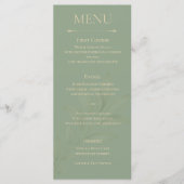 Minimalist Sage Green Wedding Menu Card メニュー (正面)