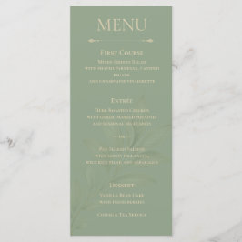 Minimalist Sage Green Wedding Menu Card メニュー