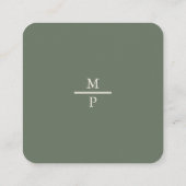 Minimalist Sage Green Wedding QR Code Enclosure スクエア名刺 (裏面)