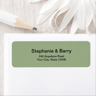 Minimalist Sage Green Wedding Return Address ラベル