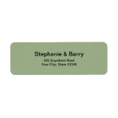 Minimalist Sage Green Wedding Return Address ラベル (正面)