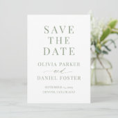 Minimalist Sage Green Wedding Save the Date セーブザデート (スタンド正面)