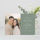 Minimalist Sage Green Wedding Save the Date セーブザデート (スタンド正面)