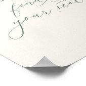Minimalist Sage Green Wedding Seating Sign ポスター (角)