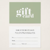 Minimalist Sage Green White Salon (正面&裏面)