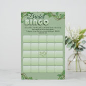 Minimalist Sage Greenery Bridal Shower Bingo Game  (スタンド正面)