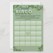 Minimalist Sage Greenery Bridal Shower Bingo Game  (正面)