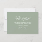Minimalist Sage Wedding Reception Insert Card 出欠カード (正面)