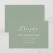 Minimalist Sage Wedding Reception Insert Card 出欠カード (正面/裏面)