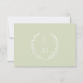 Minimalist Sage Wedding RSVP Cards (裏面)