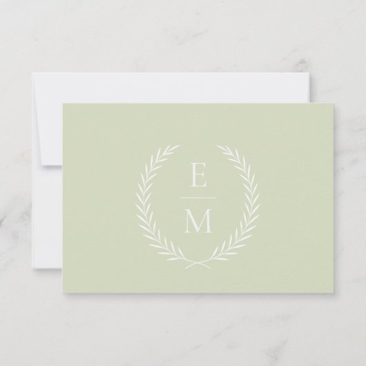 Minimalist Sage Wedding RSVP Cards (裏面)