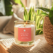 Minimalist Salmon Candle Product Label スクエアシール