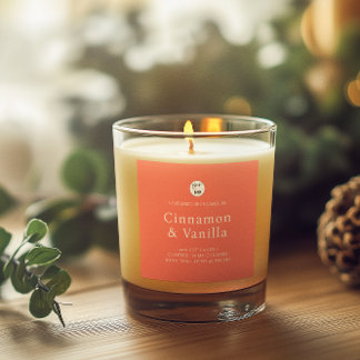 Minimalist Salmon Candle Product Label スクエアシール