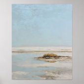 Minimalist Salt Flat Abstract Landscape Art ポスター (正面)