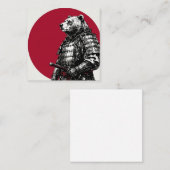 Minimalist Samurai Grizzly Bear Business Card スクエア名刺 (正面/裏面)