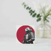 Minimalist Samurai Grizzly Bear Business Card スクエア名刺 (スタンド正面)