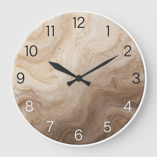 Minimalist Sand Beige Epoxy Wall Clock ラージ壁時計 (正面)