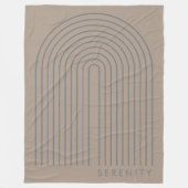 Minimalist Sand Beige Throw Blanket - 'SERENITY'  フリースブランケット (正面)