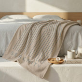 Minimalist Sand Beige Throw Blanket - 'SERENITY'  フリースブランケット