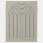 Minimalist Sand Grey Arch Line Art Quiet Luxury  フリースブランケット (正面)