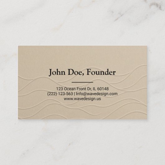 Minimalist Sand & Wave Business Card Design 名刺 (裏面)