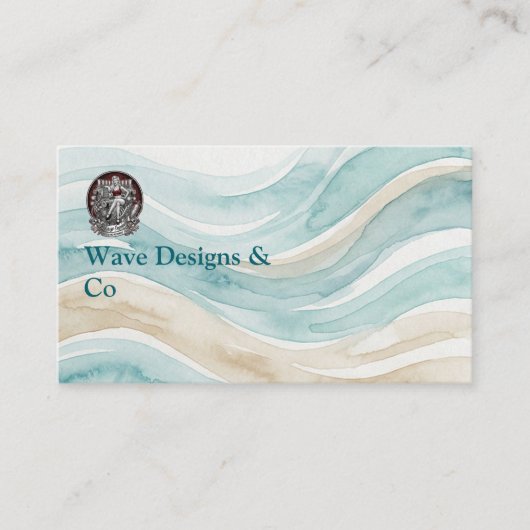 Minimalist Sand & Wave Business Card Design 名刺 (正面)
