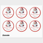 Minimalist Santa Claus Holiday Gift Label Sticker ラウンドシール (シート)