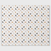 Minimalist Santa Hat Cats Christmas Red & White ラッピングペーパー (フラット)