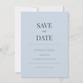 Minimalist Save the Date カード | ダスキーブルー
