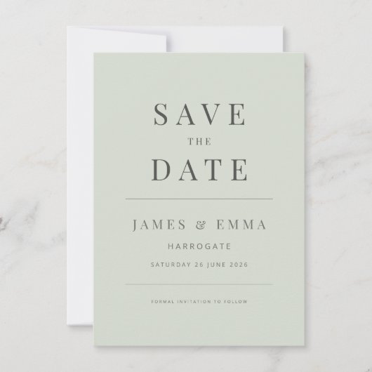 Minimalist Save the Date | パステルセージ (正面)