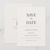 Minimalist Save the Date Card | ウォームアイボリー (正面/裏面)