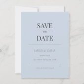 Minimalist Save the Date Card | Dusky Blue (正面)