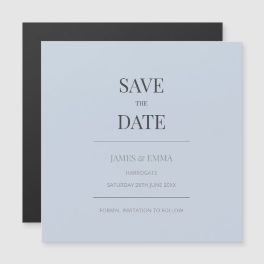 Minimalist Save the Date Card | Dusky Blue (正面/裏面)