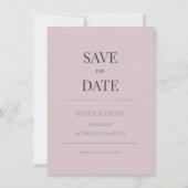 Minimalist Save the Date Card Dusky Rose (正面)