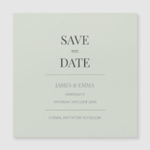 Minimalist Save the Date Card | Pale Sage Green