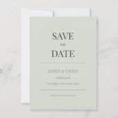 Minimalist Save the Date Card | Pale Sage Green (正面)