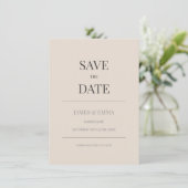 Minimalist Save the Date Card Soft Latte (スタンド正面)