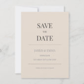 Minimalist Save the Date Card Soft Latte (正面)