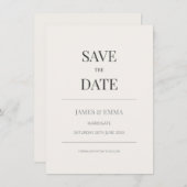 Minimalist Save the Date Card | Warm Ivory (正面/裏面)