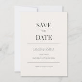 Minimalist Save the Date Card | Warm Ivory (正面)