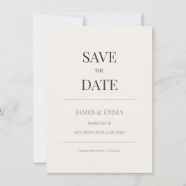 Minimalist Save the Date Card | Warm Ivory