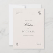 Minimalist Save The Date Ivory Editorial Wedding セーブザデート (正面)