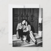 Minimalist Save The Date Ivory Editorial Wedding セーブザデート (裏面)