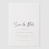 Minimalist Save The Date Vellum Invitation ベラム紙招待状 (正面)