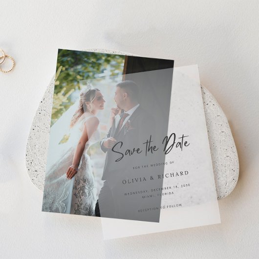 Minimalist Save The Date Vellum Invitation ベラム紙招待状