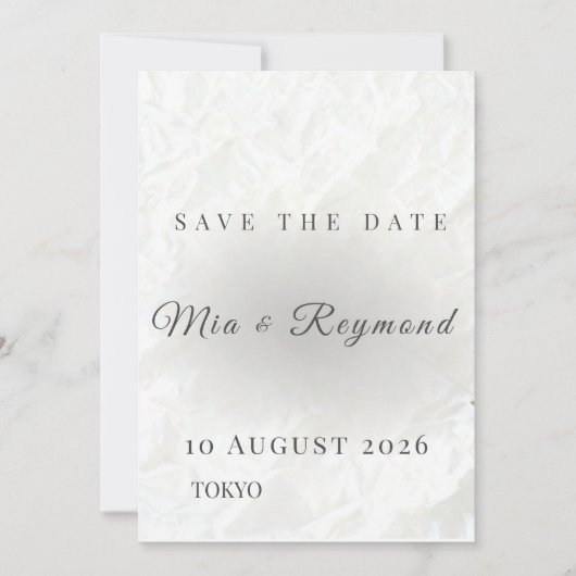 Minimalist Save the Date Wedding Card (正面)