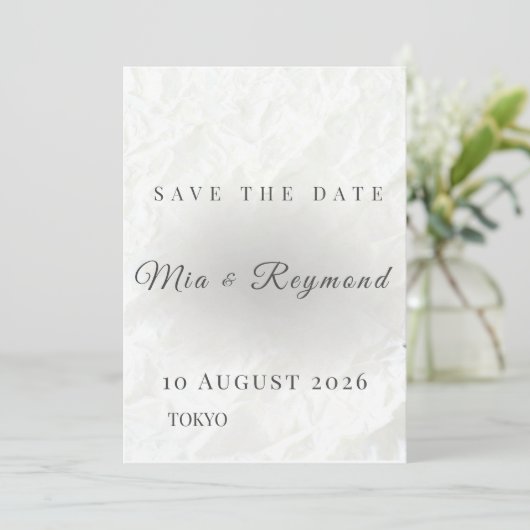 Minimalist Save the Date Wedding Card (スタンド正面)