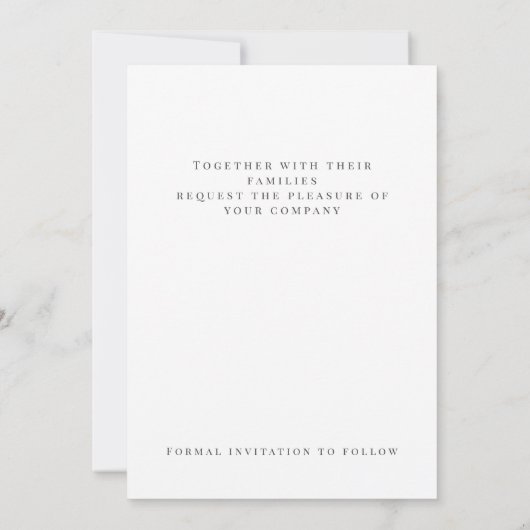 Minimalist Save the Date Wedding Card (裏面)