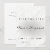 Minimalist Save the Date Wedding Card (正面/裏面)