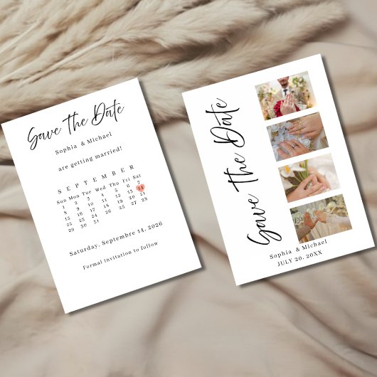  Minimalist Save The Date Wedding Card With photos 招待状